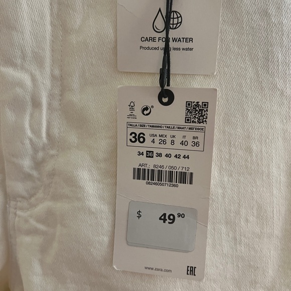 Zara Cream Denim Pants - Picture 4 of 6